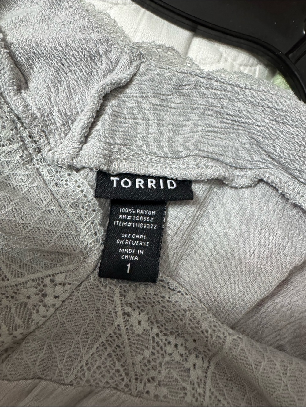 Torrid Light Gray Lace-Trim Slip Dress - Picture 3 of 4